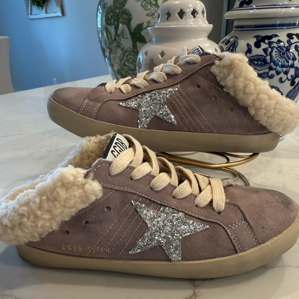 Golden Goose Super Star Sabot Suede Shearling Sneakers Size 36 - US size 6